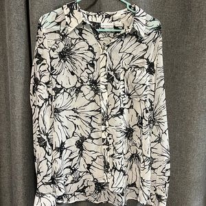 Gently used Liz Claiborne sheer women’s blouse , button up , size XL
